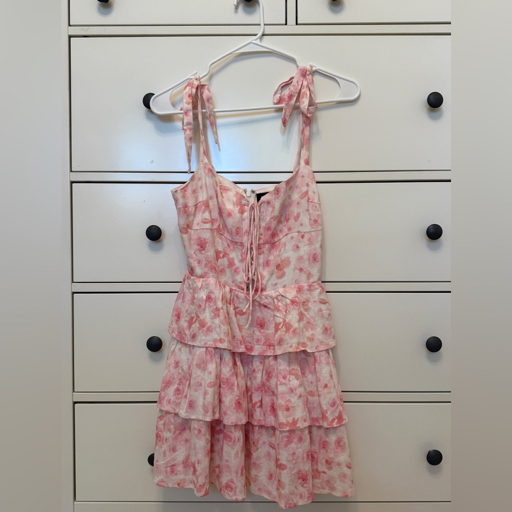 Bardot Pink and White Floral Dress